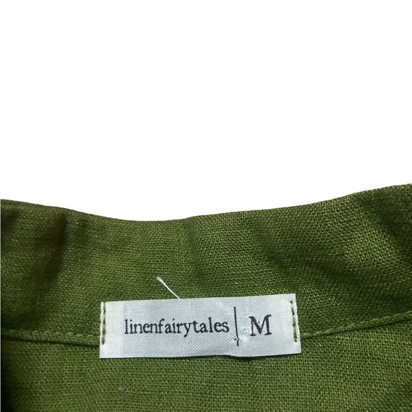 Linenfairytales Freya Linen Tunic Women’s size Medium in Olive Green - Picture 4 of 5